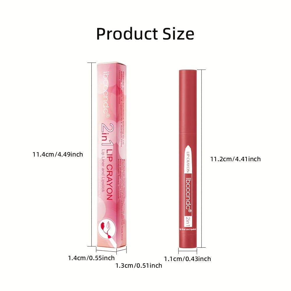 2-in-1 Velvet Matte Lip Liner Crayon - Waterproof, Sweat-Proof, High Pigmented, Long Lasting, Multi-Purpose Lip Definer for All Skin Types - Perfect Valentines Day Gift