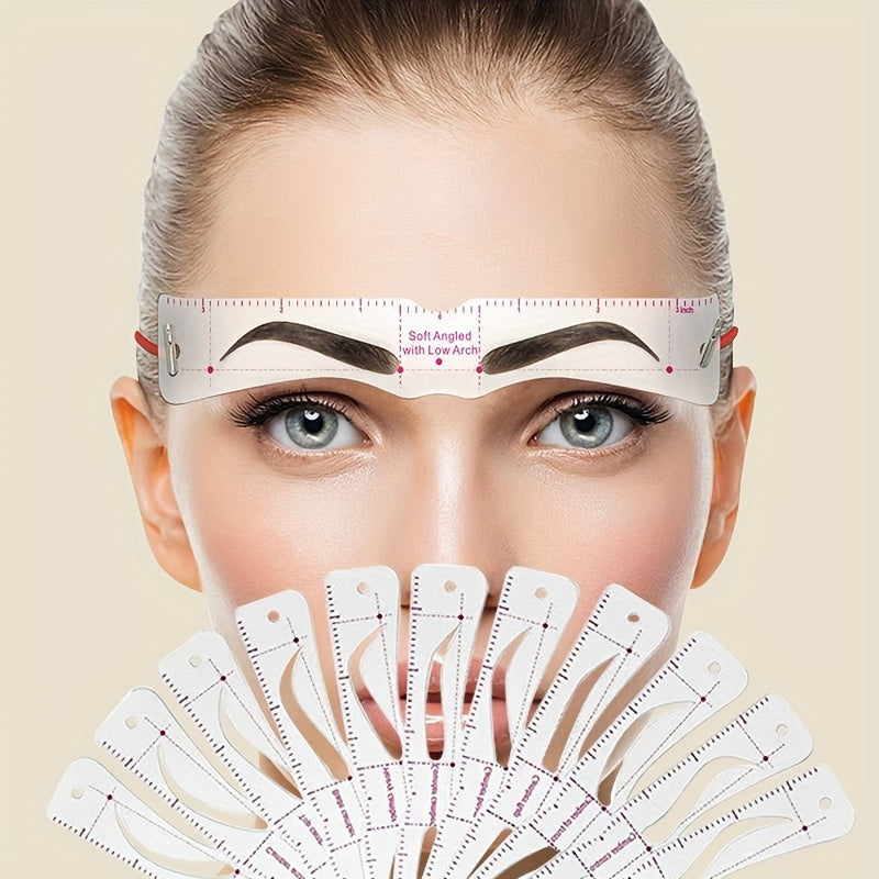 Eyebrow Panel with Fixed Strap, Eyebrow Trimmer Set, Reusable Makeup Tool, Quick and Flawless Eyebrow Trimming