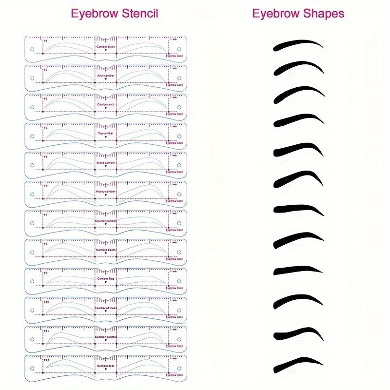 Eyebrow Panel with Fixed Strap, Eyebrow Trimmer Set, Reusable Makeup Tool, Quick and Flawless Eyebrow Trimming