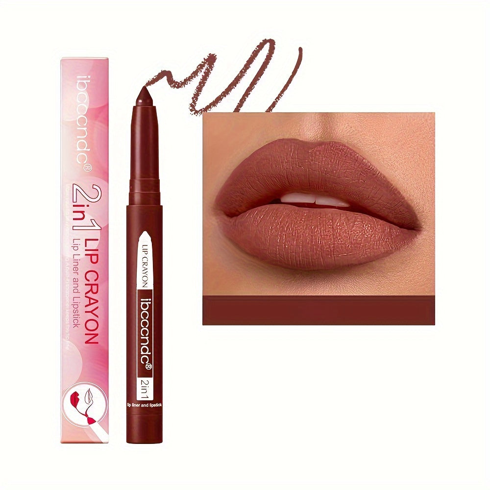 2-in-1 Velvet Matte Lip Liner Crayon - Waterproof, Sweat-Proof, High Pigmented, Long Lasting, Multi-Purpose Lip Definer for All Skin Types - Perfect Valentines Day Gift